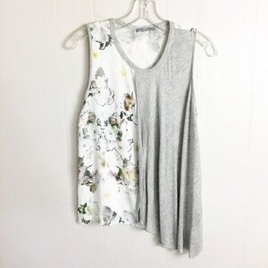 Zara Floral Gray Tank Top Size M Blouse